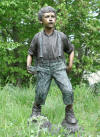 Boy with Grape Basket bronze statue