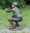 Baseball Catcher Boy bronze sculpture
