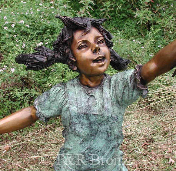 Girl With Balloons bronze-2
