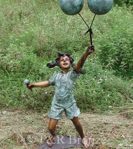 Girl With Balloons bronze-5