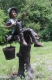Boy & Dog Fishing From Tree bronze statuary