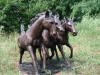 Triple Horses bronze table with glass