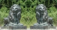 Pair of Majestic Guard Lions bronze sculpture