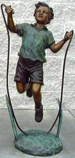 Boy Jumping Rope Bronze Statue