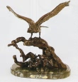Eagle On Tree bronze sculpture by Jules Moigniez