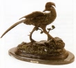 Golden Pheasant bronze statue by Moigniez