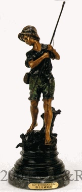 Boy With Fishing Pole by L. Moreau