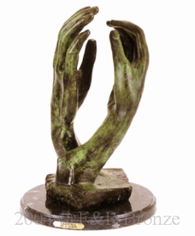 Cathedral bronze by Auguste Rodin