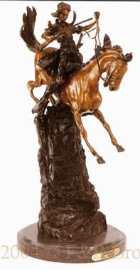 Desperado bronze statue by Carl Kauba