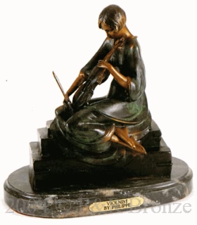 Violinist bronze statue by Philippe