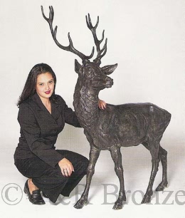 Monumental Elk bronze statue by Mene