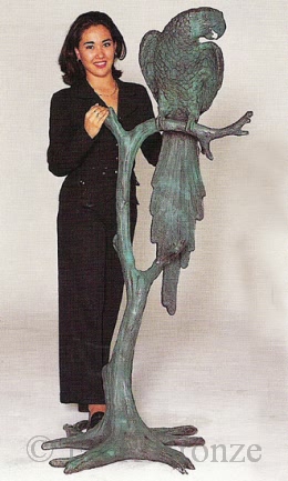 Left Monumental bronze Parrot on Tree