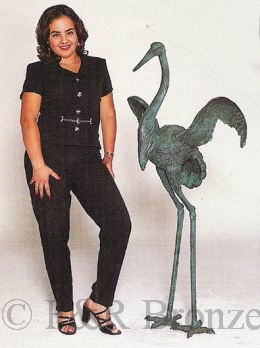 Jumbo Crane bronze statue by Moigniez