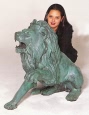 Left Seated Lion bronze