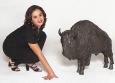 Buffalo bronze sculpture
