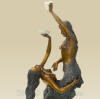 Two Mermaids bronze statue