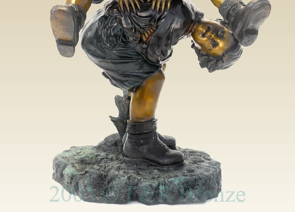 Leapfrog bronze statue