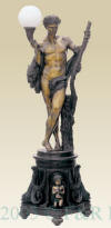 Boy on pedestal bronze lamp
