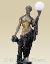 Girl on pedestal bronze statue lamp