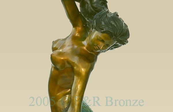 Mermaid with Shell bronze fountain