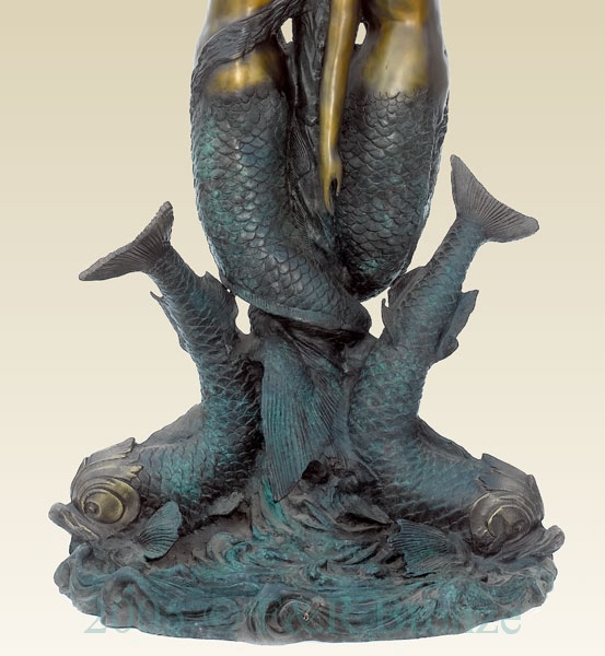 Two Mermaids with Fish bronze sculpture fountain