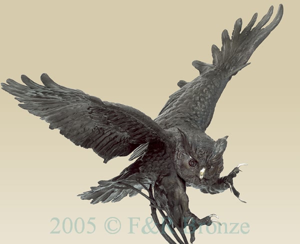 Monumental Owl bronze