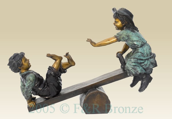 Teeter Totter bronze statue