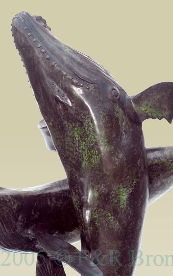 Two Whales bronze fountain