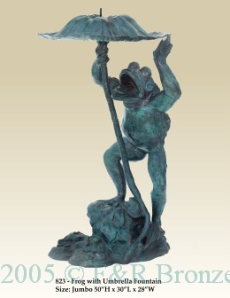 Frog with Umbrella bronze Fountain