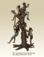 Three Boys and Two Girls on Tree bronze sculpture