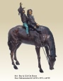Boy and Girl on Horse bronze sculpture