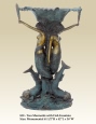 Two Mermaids with Fish bronze statue fountain