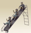 Children on Slide bronze sculpture
