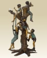 Kids Playing in Tree bronze