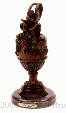 Nude Boy On Vase bronze reproduction by Mene