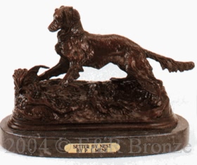 Setter by Nest bronze statue by Mene