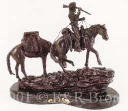 Hunter Trail Bronze Statue inspired by Remington