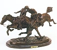 Wounded Bunkie Bronze Statue by Frederic Remington