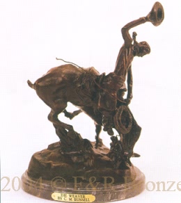 Weaver bronze statue by Charles Russell