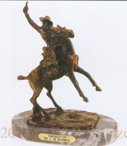 Smokin' Up Bronze by Charles Russell