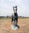 Green Running Quarter Horse Sculpture