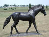 Brown Running Quarter Horse Bronze Sculpture
