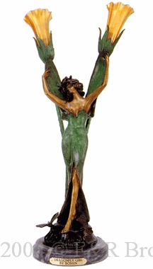 Dragonfly bronze lamp by Bossin