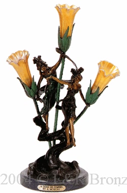 La Danse De Nymphes bronze lamp