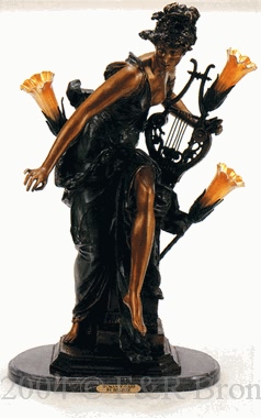 Melodie bronze lamp by Belleuse