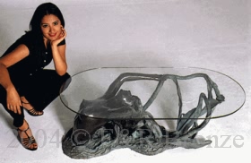 Corn Nude Girl bronze table with glass Falconet