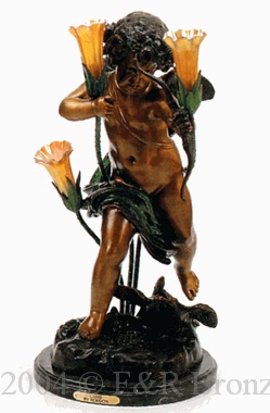 Cupid bronze sculpture lamp by Houdon