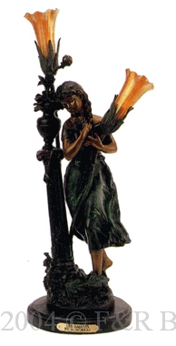 Les Amants bronze statue lamp