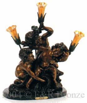 Mischief bronze lamp by Peyre