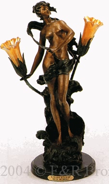 Nova Lady with Scarf bronze lamp